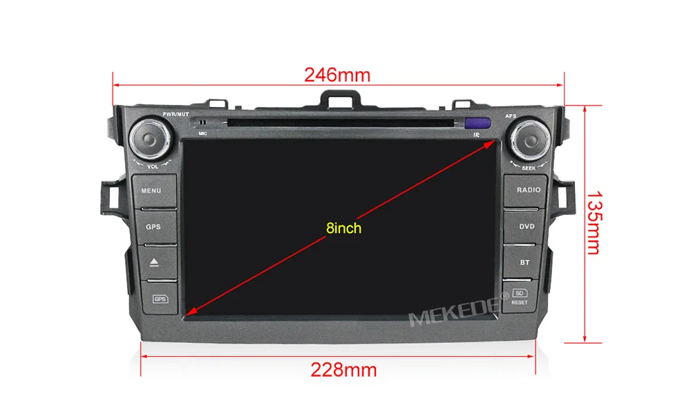MEKEDE 2+ 32G Android 9,1 автомобильный DVD мультимедийный плеер аудио радио для Toyota corolla 2007-2011 Автомобильный Радио gps Навигация BT wifi