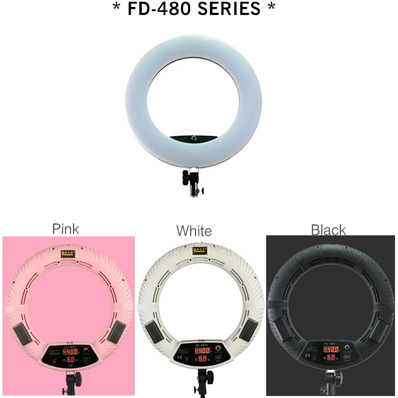 Brand Yidoblo FD-480II white / Pink / Black Photo Ring Light LED Video Lamp Photographic Studio Lighting 5500K 480LED Lights