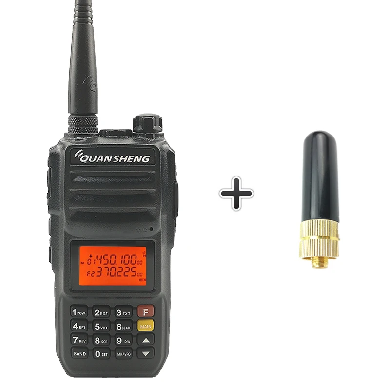 QuanSheng TG-UV2 Plus 10 Вт дальняя рация 10 км 4000 мАч Vhf Uhf двухдиапазонный длинный режим ожидания двухстороннее радио Amador трансивер - Цвет: Add a short antenna