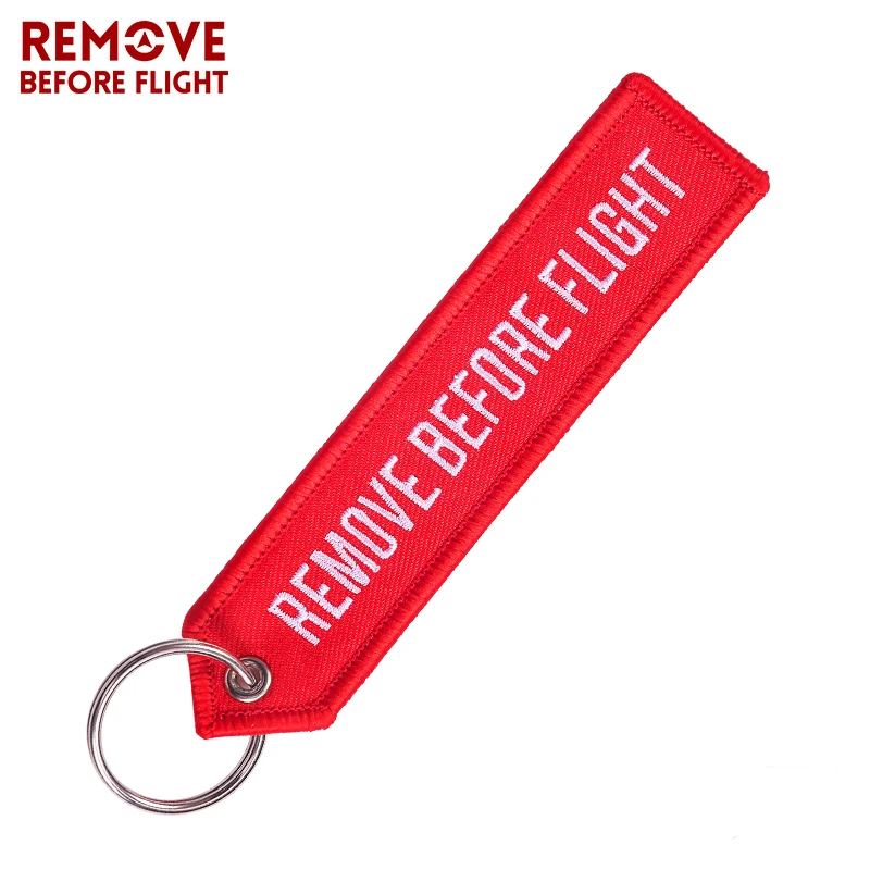 

10PCS Fashion Keychain Remove Before Flight Key Chains Embroidery Highlight Aviation Gifts Chaveiro Masculino Cool key Tag OEM
