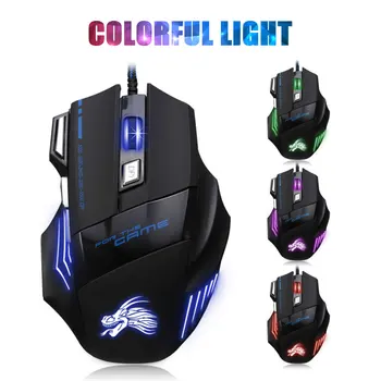 

7keys Macro Gaming Mouse Four-color Glow Mouse 4000dpi Two Hand Rest and Configuration Weight Adjustable