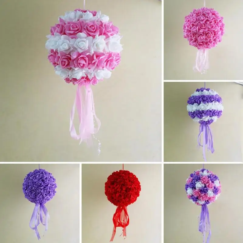 1 Pz 11.02 Pollici Schiuma Palla Decorazione di Cerimonia Nuziale Schiuma PE Artificiale Kissing Rose 28 cm Forniture Romantiche 4