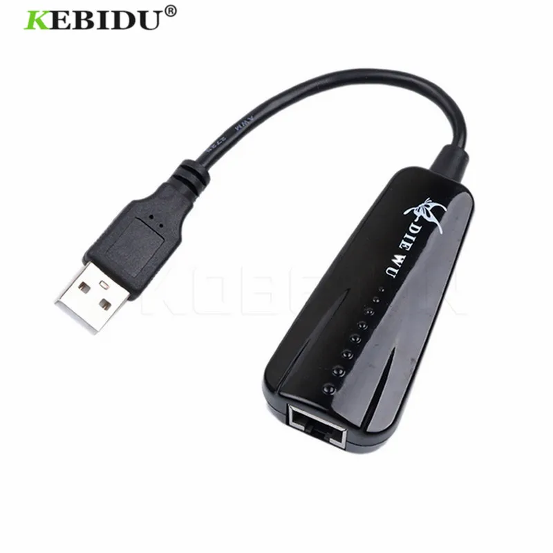 KEBIDU Usb 2,0 Сетевая карта USB для Ethernet RJ45 Lan гигабитный Интернет Ethernet USB адаптер для Windows 7/8/10/XP USB Ethernet - Цвет: black