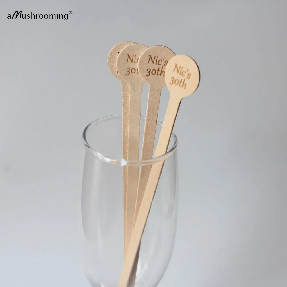 Buy 15cm Adult's Birthday Party Wooden Drink Stirrers
