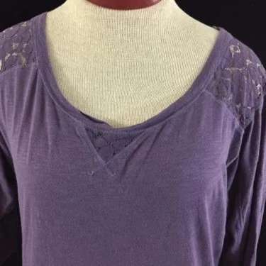 American Eagle Outfitters knit top size S small purple shirt 3/4 sleeves (2)