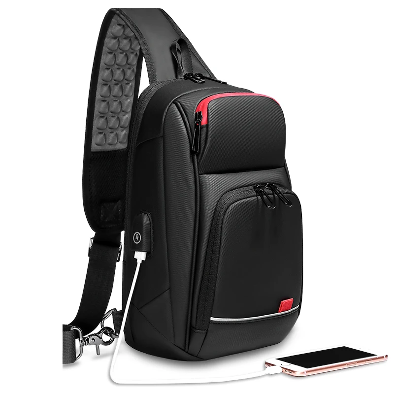 

Mew Men Crossbody Bags Casual Messenger Bags for Men's Sling Bag with Usb Charging Shoulder Bag Water Repellent Chest Bag Male