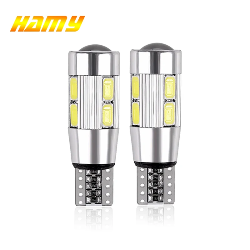 2 шт. Автомобильные светодиодные лампы T10 W5W 10SMD для указателей поворота и заднего