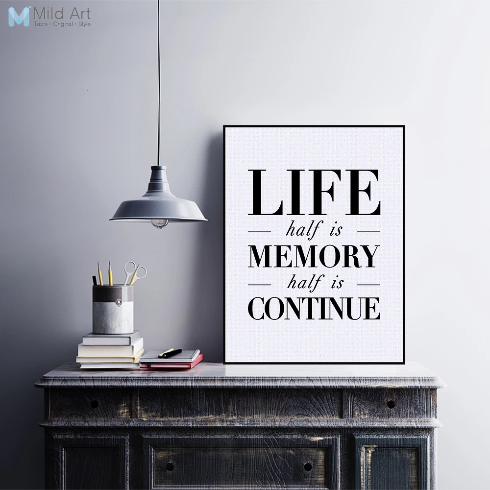 

Black White Nordic Motivational Typography Life Quotes A4 Art Print Poster Wall Picture Canvas Painting Custom Home Decoration