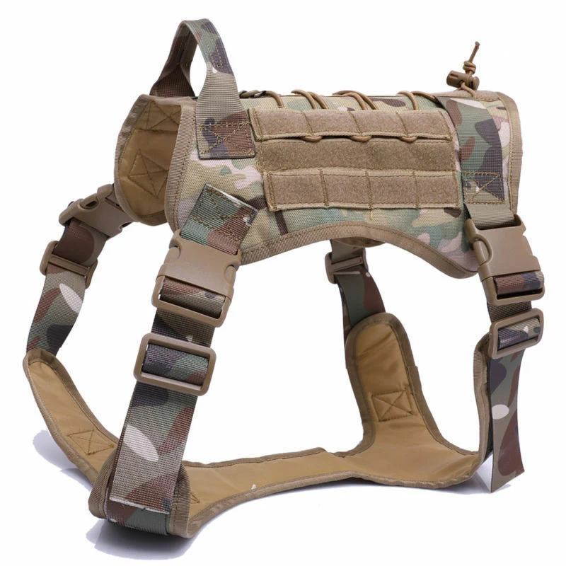 

1* Dog Vest K9 Outdoor Training Dog Harness Military Adjustable Molle Nylon Vest M/L/XL