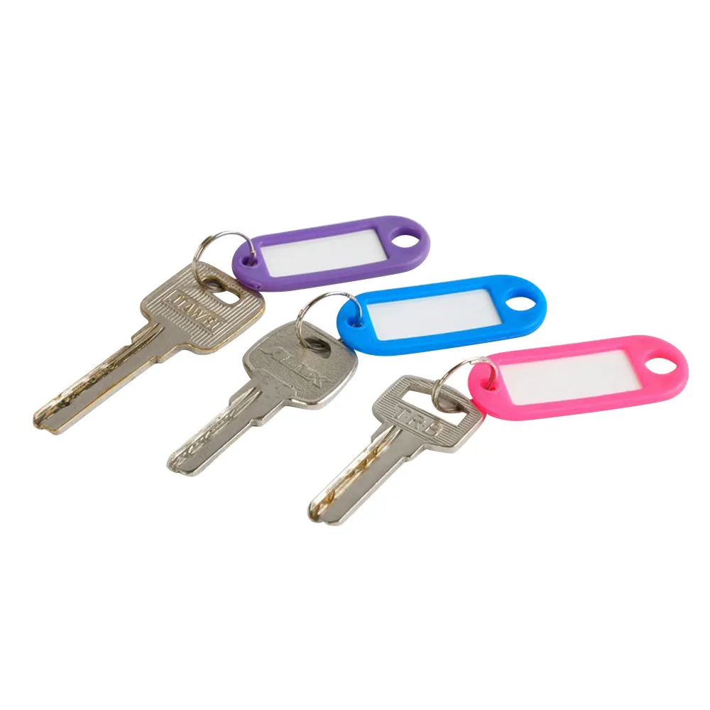 

Key Chain 100 Pieces Plastic Key Tags Assorted Key Rings ID Tags Name Card Label Hot Sale Size: 50*20*5mm #0424