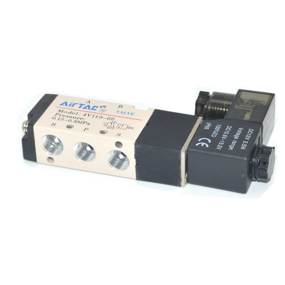

Solenoid Air Valve 4V110-06 5 Port 2 Position 1/8" BSP For Air Cylinder