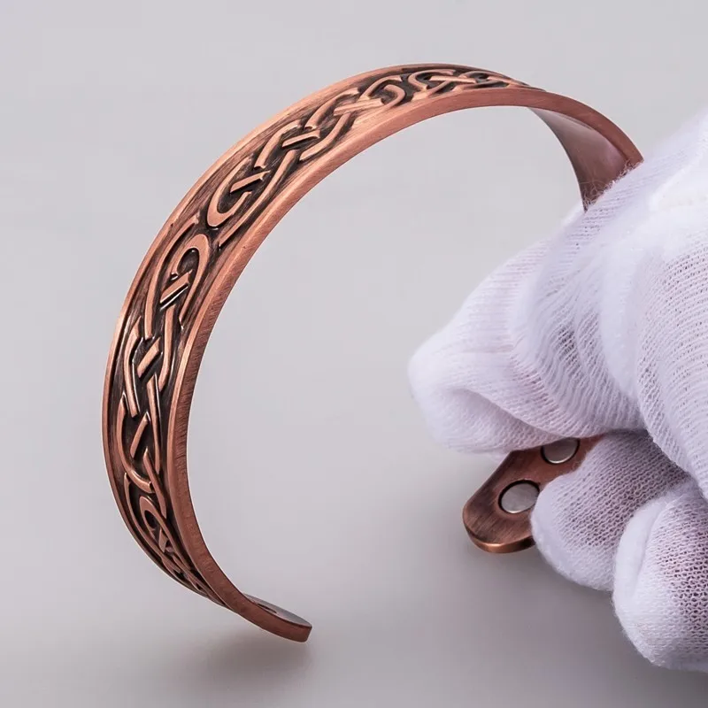 Медный браслет «маленькая лягушка Викинг», мужские Регулируемые браслеты, Женский магнитный браслет из чистой меди и браслет для мужчин