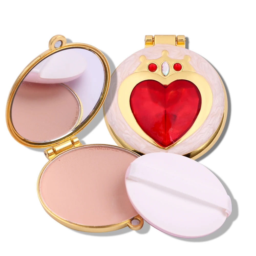 

Six Colors Sailor Moon Natural Face Powder Mirror Mineral Foundations Oil-control Brighten Make Up Pressed Powder With Puff
