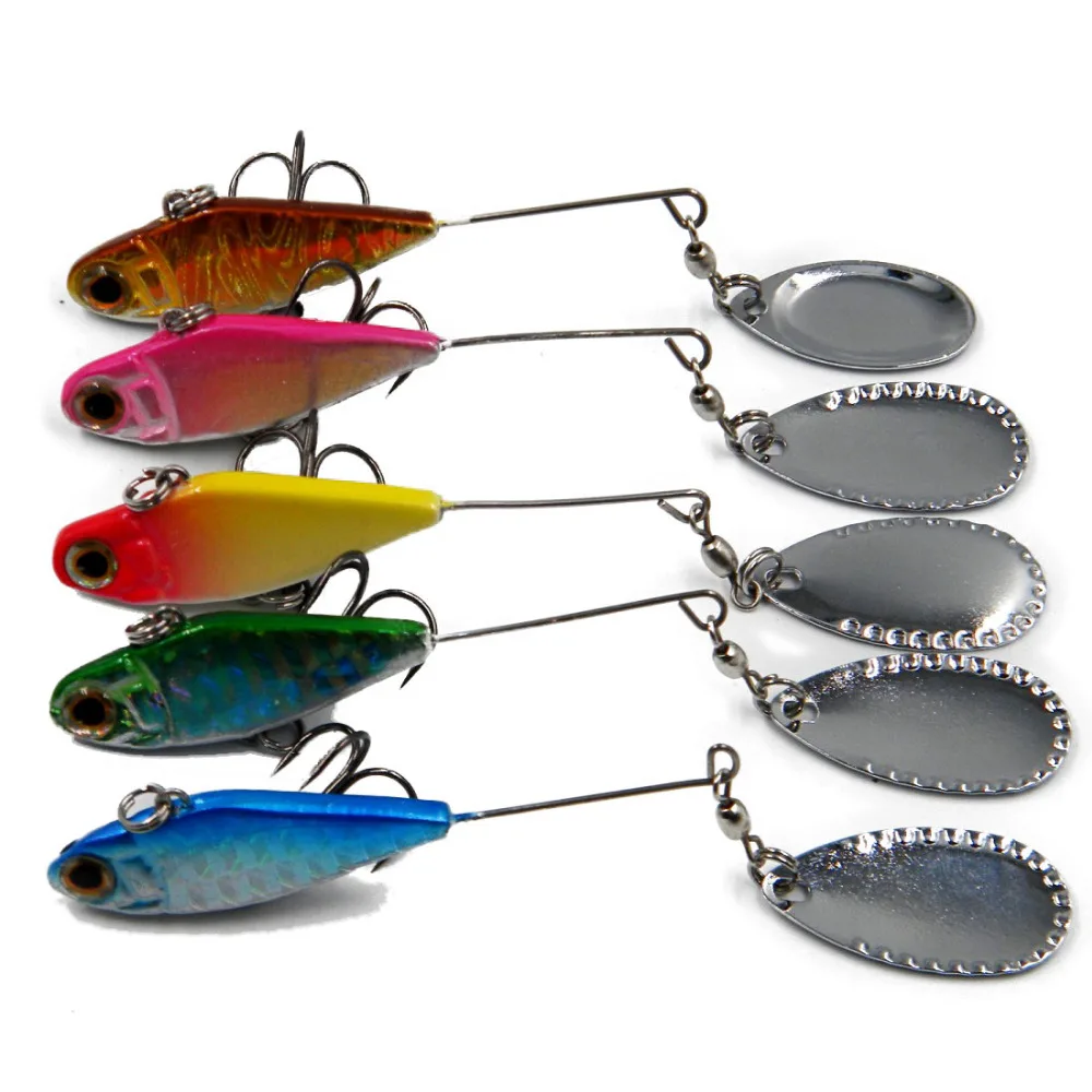 5PCS/Lot Fishing lures 21.6G 6 Hooks Spinner bait swivel wobbler isca