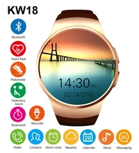 KW18 Bluetooh Smartwatch Heart Rate Monitor Support TF SIM Card Smart Watch for iPhone Samsung Huawei Gear S2 Android Smartwatch