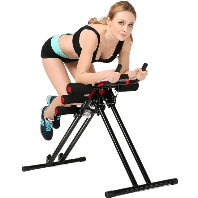 Best price at $124 Cheap Multifunctional foldable abdominal exerciser bench Double triangle structure steel tube electric meter 4 levels adjustment