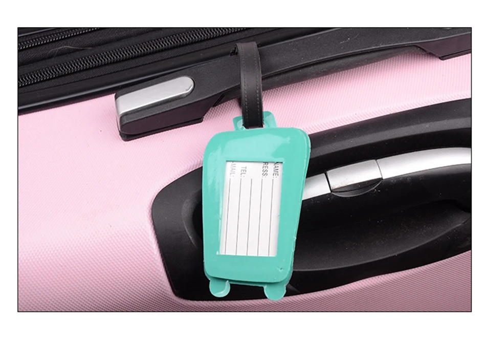 Новые творческие Красивая бирка для багажа дорожные аксессуары силикагель чемодан держатель ID адрес багажа таблички на багаж переносная