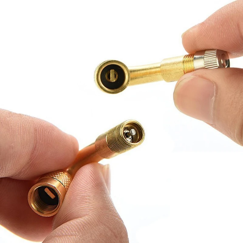 2 Pcs Brass Air Tyre Valve Schrader Valve Stem with Extension Adapter