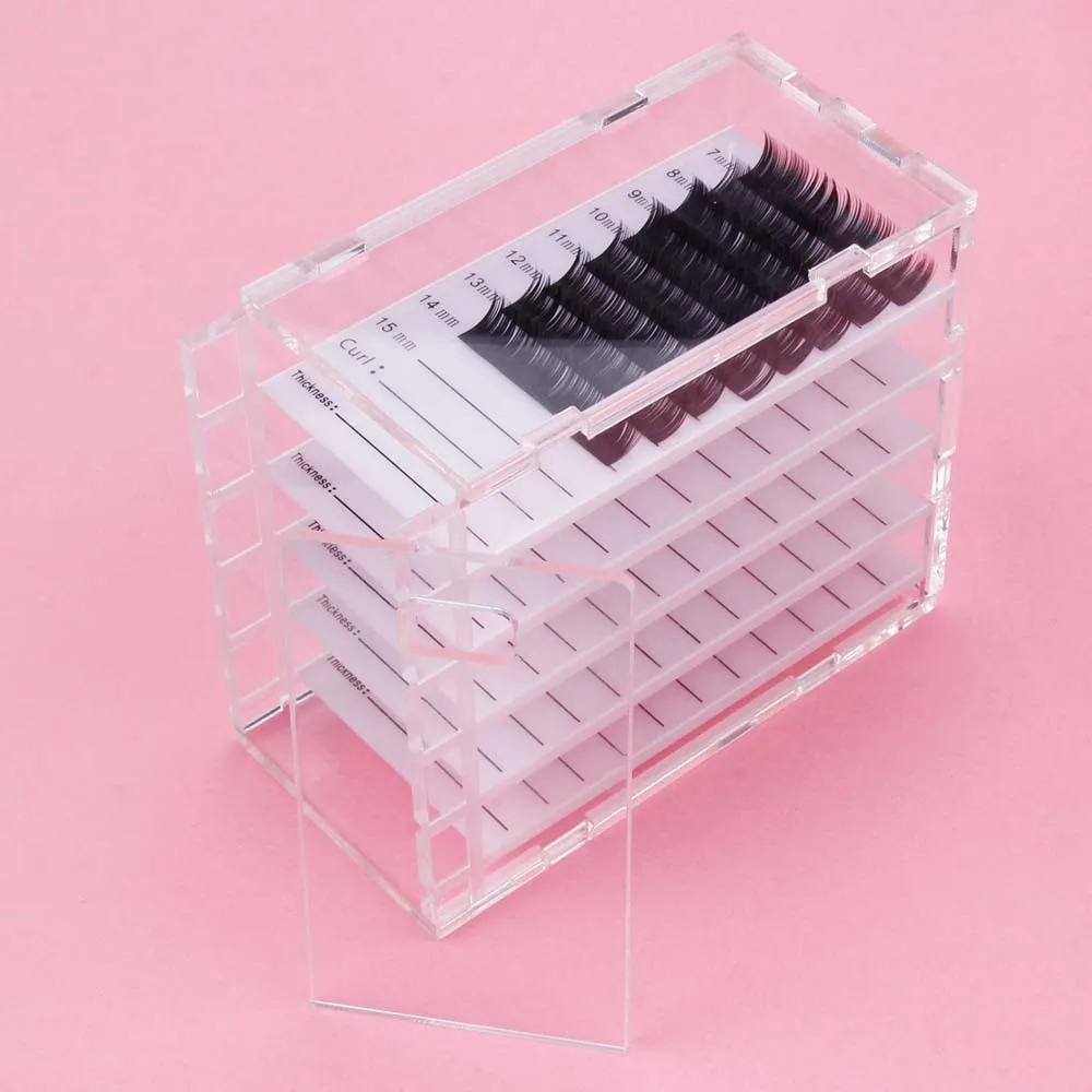 

5 Layers False Eyelash Extension Display Box Acrylic lashes Storage Transparent Box Makeup Cosmetic Eyelashes Display Holder Cas