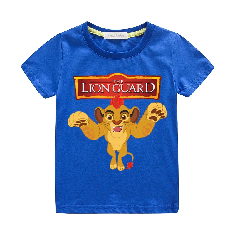 Детские футболки для мальчиков и девочек футболки с рисунком льва, охранника, короля, Симбы, Детская летняя одежда футболка с короткими рукавами для малышей, ZA111