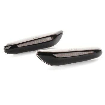 

1Pair For BMW E90 E91 E92 E93 E60 E87 E82 E46 Turn Signal Lamp Smoked LED Side Marker Indicators 16 LED Flowing Light