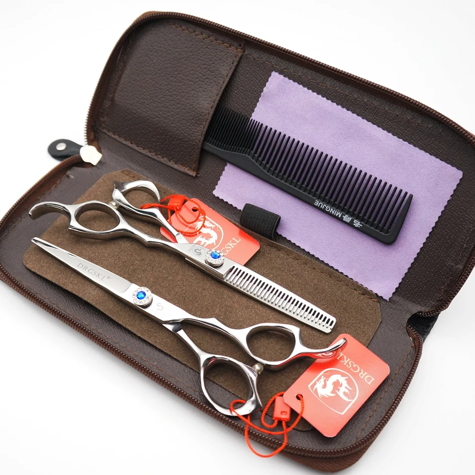 Drgskl 6.0 дюймов волос Профессиональные ножницы, сало Парикмахерская Парикмахерские ножницы прореживание ножницы - Цвет: C