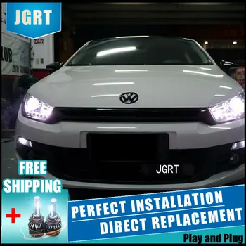 

2PCS LED Headlights For Scirocco 2011-2015 Car Led Lights Double Xenon Lens Car Accessories Daytime Running Lights Fog Light