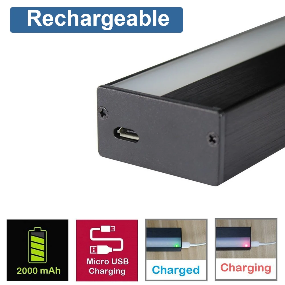  USB Charging Touch Switch Dimmable Night Light Mirror Lights Long Strips Aluminum Wall Lamp For Cab - 32832011090