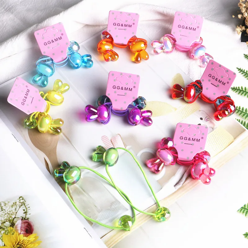 

Korea Handmade Cartoon Shiny Acrylic Rabbit Kids Children Girl Elastic Hair Bands Head wear Accessories-GMKEHRB012C5