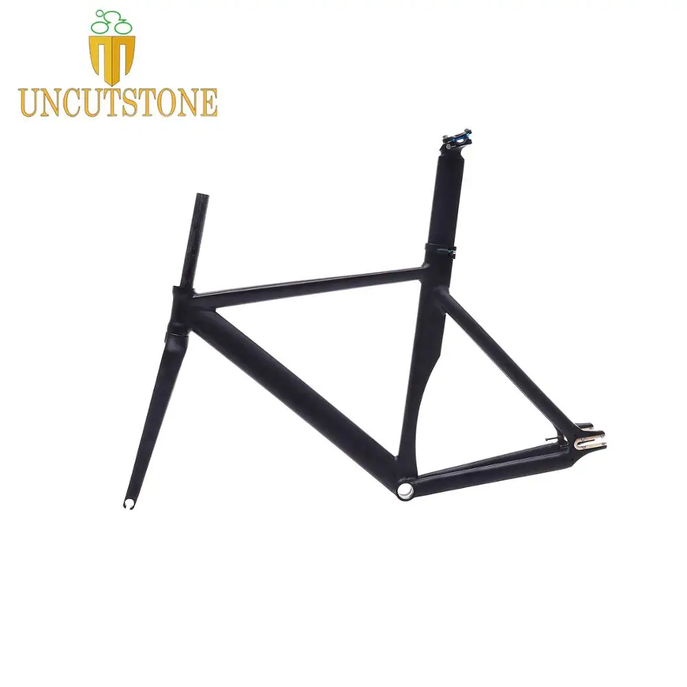 

fixed gear bike frame 55cm 58cm matte black Bike frame Fixie Bicycle Frame Aluminum Alloy frame with carbon fork