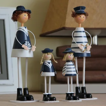 

L S Mediterranean Style Handmade Wooden Sailor Dolls Craft Free Standing For Desk Display and Birthday Gift Wedding Favors Decor