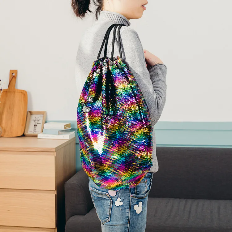 Женский Повседневный маленький рюкзак с блестками, школьные сумки для девочек-подростков, вместительный рюкзак для путешествий