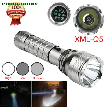 

NEW!!! 3-Modes Compass XML Q5 LED Flashlight Torch Light 18650 Rechargeable Free Shipping #NO23