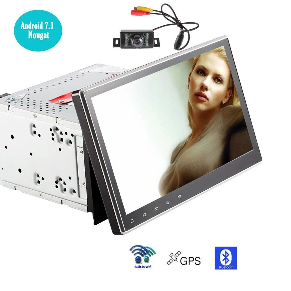 Android 7,1 Nougat автомобильный dvd-плеер четырехъядерный в Dash 2din автомобильный стерео 10,1 ''поддержка Wifi 3g 4G Mirrorlink 1080 P видео+ задняя камера