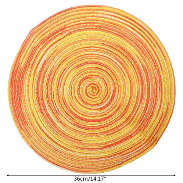 Горячая Распродажа Плетеный Круглый Коврик термостойкие столовые коврики Нескользящие подстаканники - Цвет: 2
