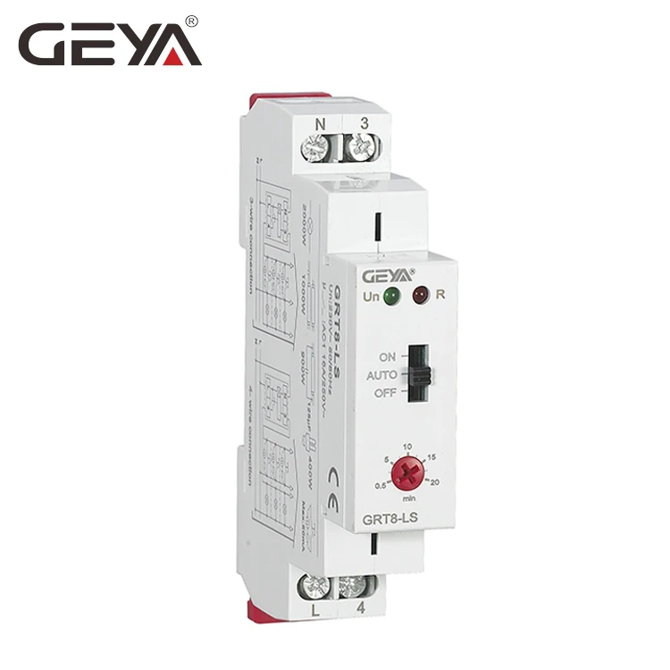 Free Shipping GEYA GRT8 LS Din rail Staircase Switch Lighting Timer Switch 230VAC 16A 0 5