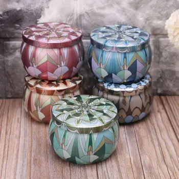 

Retro Round Tin Box Jar Tea Candy Jewelry Coin Storage Container Case Candle Sealed Cans Holder Wedding Favor Gift