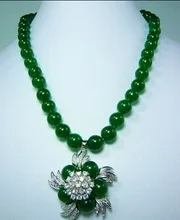 Натуральные Бусы Зеленый Gem Хрустальный цветок подвеска Цепочки и ожерелья белый покрытием Свадебные широкий часы крылья королева