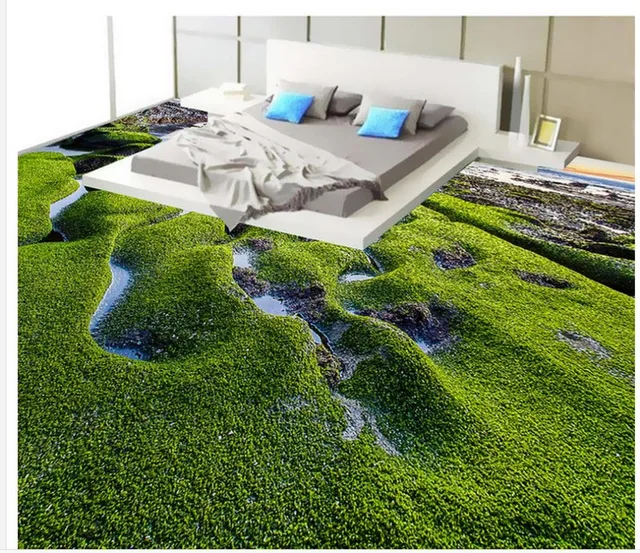 3d tapete pvc meer rock moos 3d bodenbelag tapete für badezimmer