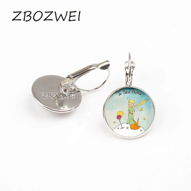 

ZBOZWEI 2018 Artoon Anime The Little Prince earring The Little Prince Paper Film Jewelry earring Glass Dome For Child