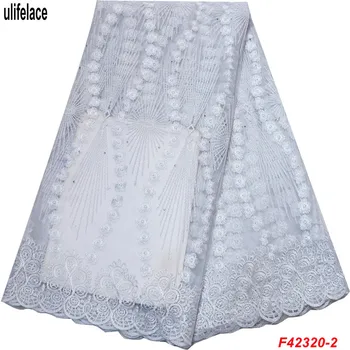 

2019 New Cheap White Lace Wedding Sewing African Lace Fabric High Quality French Tulle Lace Fabric Nigerian Lace Fabric F4-2320