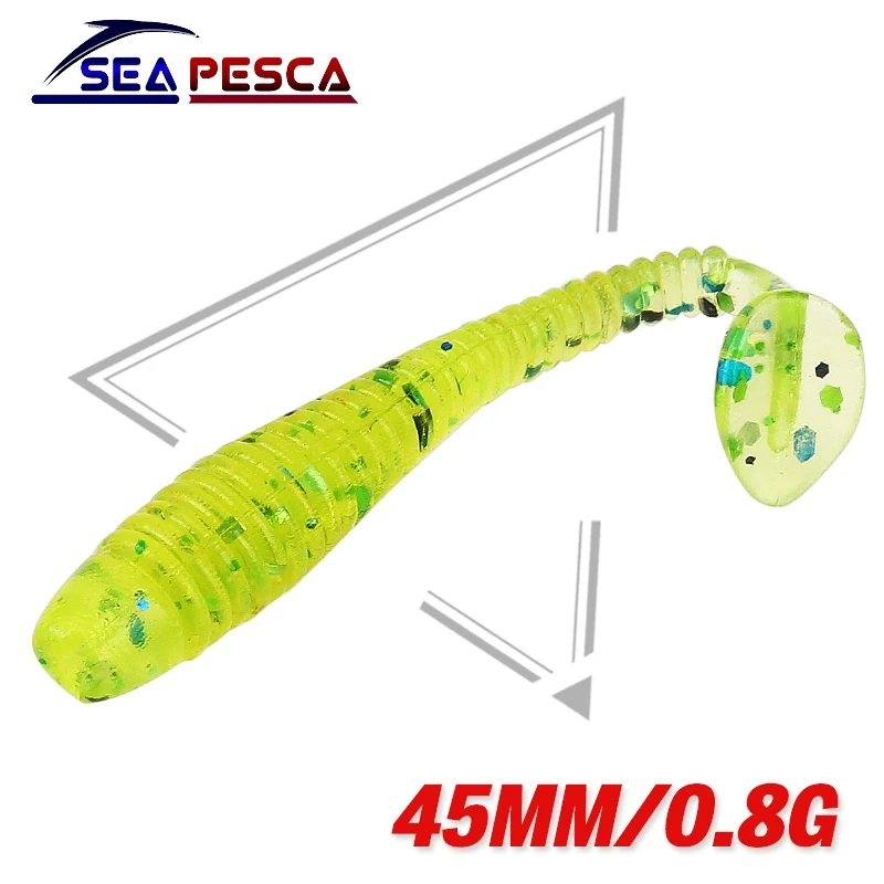 SEAPESCA 10 шт./лот рыболовные приманки мягкие 50 мм 0 8 г черви джигггинг японская