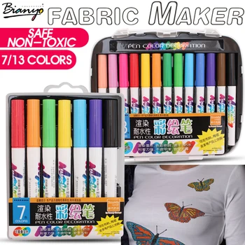 

Bianyo 7/13 Colors Fabric Textile Marker Watercolor Sketch Pen Set For Artist T-Shirt Painting Liner School Stationery Supplies