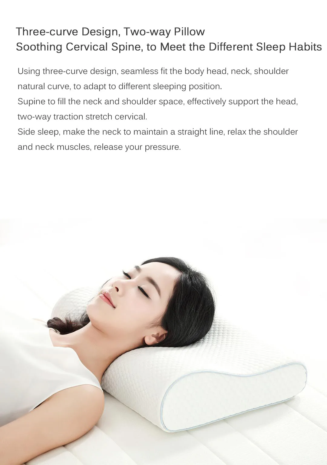 Original Xiaomi 8H Cool Feeling Slow Rebound Memory Cotton Pillow H1 Super Soft Antibacterial Neck Support Pillow