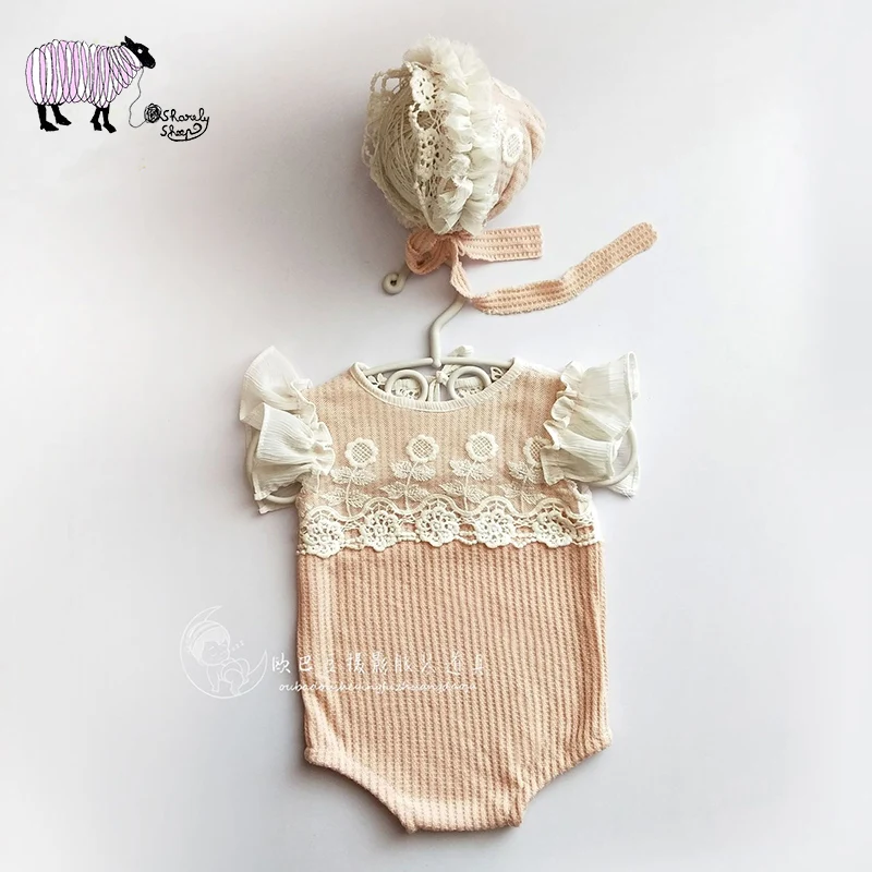 Newborn Baby Photography Hat+Rompers Clothes Set Props Todder Baby Girl Boy Photo Shoot Outfits Infant bebe fotografia Accessory