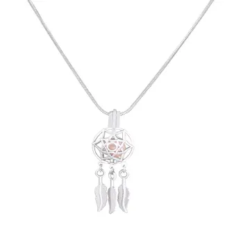 

5PCS Indian Style Silver Dream Catcher Cage Pendants Dreamcatcher Beads Pearl Cage Pendant Essential Locket For Necklace-P161
