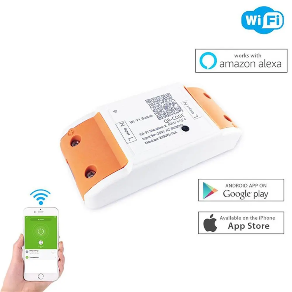 

WiFi Smart Switch Wireless Remote Control Light Timer Relay Switches 110V 220V Home Automation Module Works with Alexa