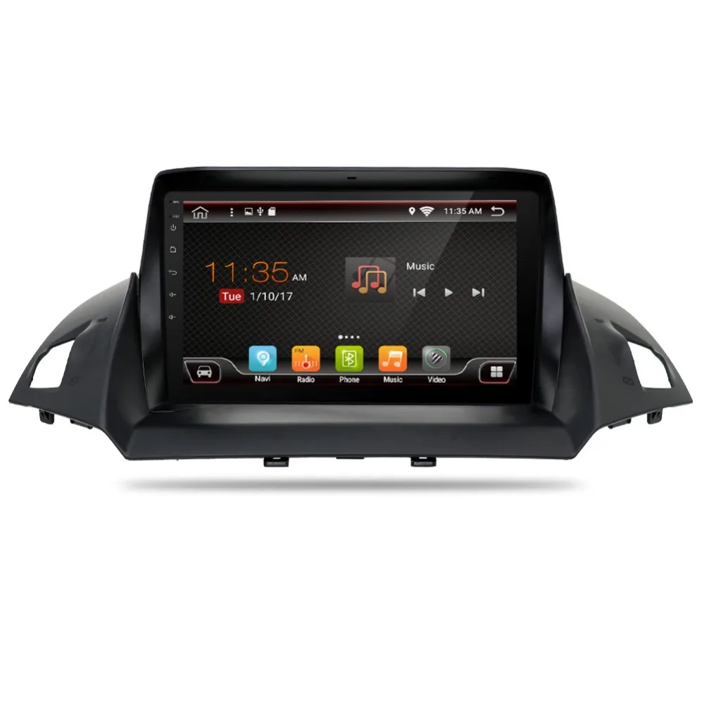 Top 1024*600 9inch Quad Core Android 7.1 Car DVD Player for Ford Kuga 2013- With Bluetooth 16GB Nand Flash 3G Wifi Mirror 2