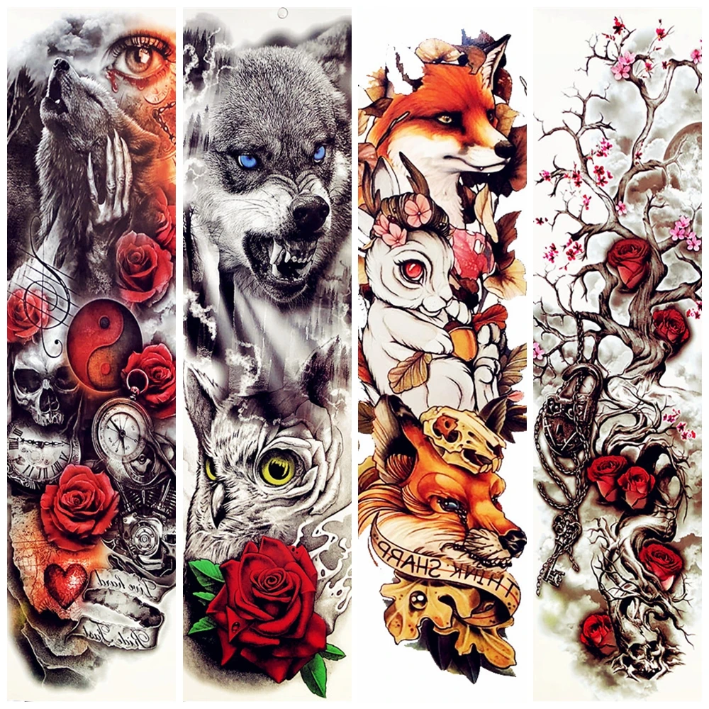 Тату рукав для мужчин цветные реализм эскизы