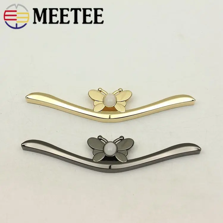 

5Pcs 125x26mm Pearl Bag Corner Decorative Buckles Screw for Handbag Edge Protection Metal Hook Clasp DIY Hardware Accessories
